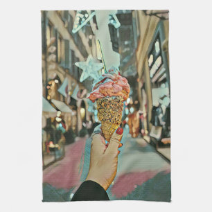 Ice cream sprinkles tea towel