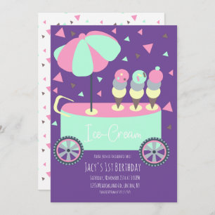 Ice Cream Stand Confetti Birthday Party Pink