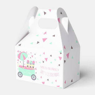 Ice Cream Stand Confetti Pink Birthday Party Favour Box