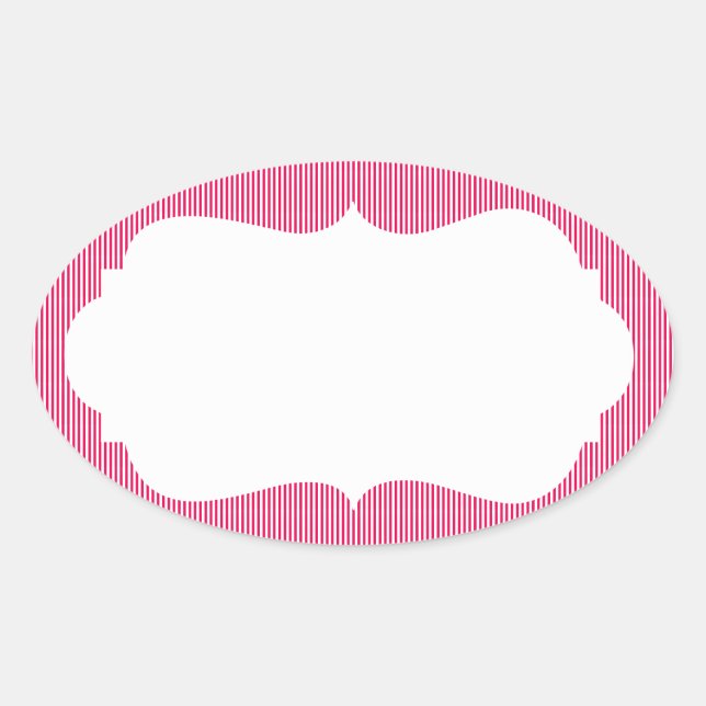 Ice Cream Stripes with Monogram Oval Sticker (Front)