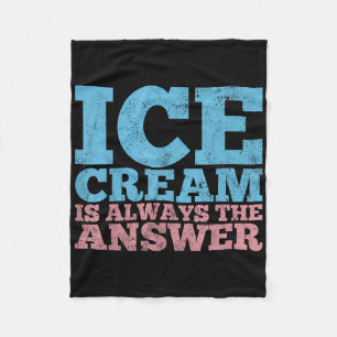 Ice Cream Summer Frozen Food Funny Vintage Gift Fleece Blanket