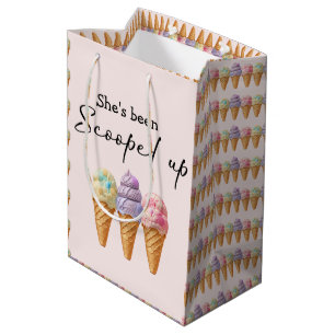 Ice Cream Summer Scooped Up Bridal Shower Favour Medium Gift Bag