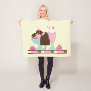 Ice Cream Summer Treats Fleece Blanket