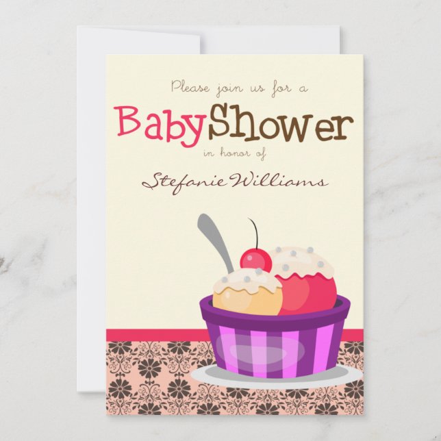 Ice Cream Sundae Baby Shower Invitation (Front)