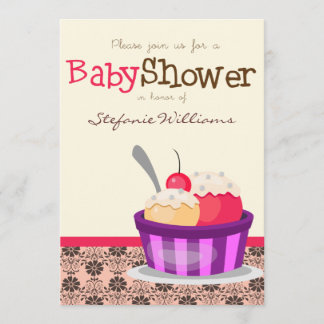 Ice Cream Sundae Baby Shower Invitation