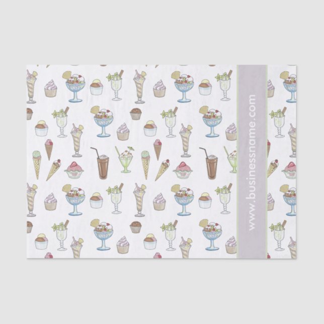Ice Cream Sundae Collage Tissue Paper (Front)