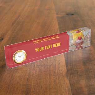 Ice Cream Sundae custom desk plate