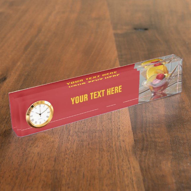 Ice Cream Sundae custom desk plate (Side)