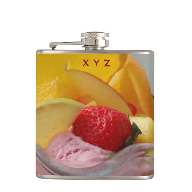 Ice Cream Sundae custom monogram flask (Front)