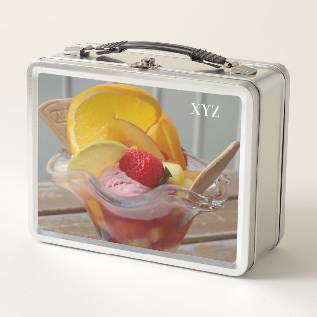 Ice Cream Sundae custom monogram Metal Lunch Box (Front)