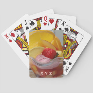 Ice Cream Sundae custom monogram playing cards