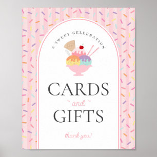 Ice Cream Sundae Heres the Scoop Cards & Gifts Poster