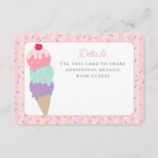 Ice Cream Sundae Heres the Scoop Details Insert (Front)