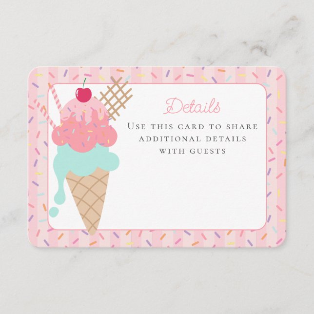 Ice Cream Sundae Heres the Scoop Details Insert (Front)