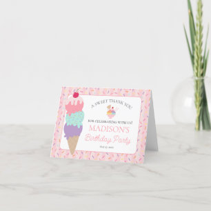 Ice Cream Sundae Heres the Scoop Thank You Card