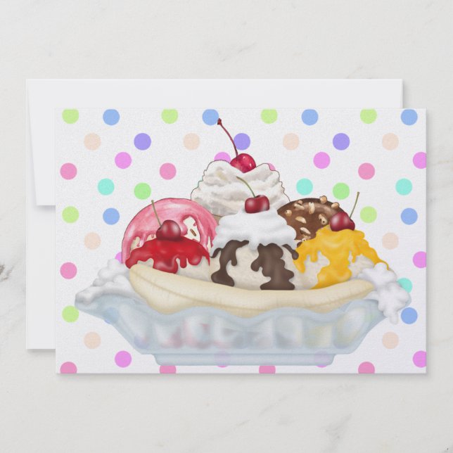 Ice Cream Sundae Invitation (Front)