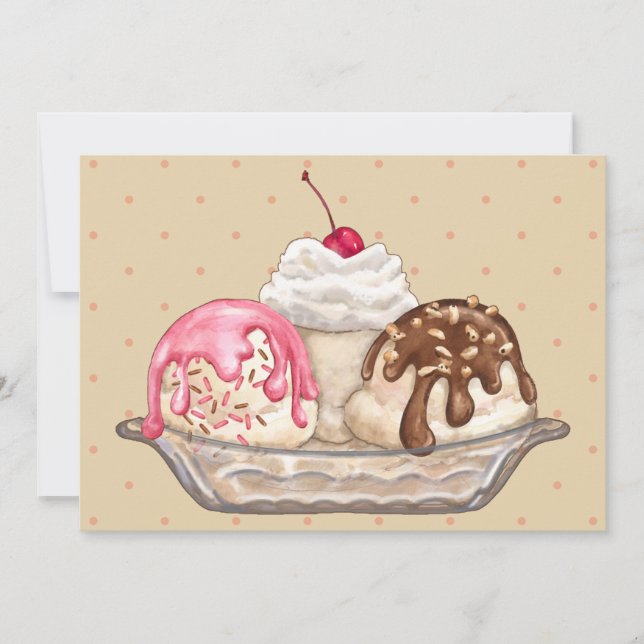 Ice Cream Sundae Invitation (Front)