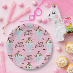Ice Cream Sundae Paper Plate