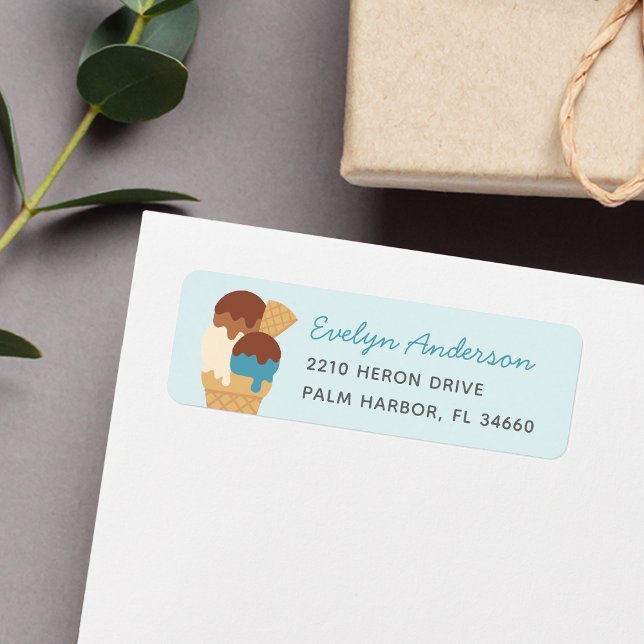 Ice Cream Sundae Return Address Label (Creator Uploaded)