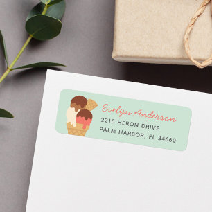 Ice Cream Sundae Return Address Label
