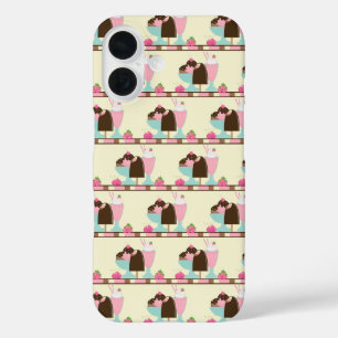 Ice Cream Sundae Summery Treats Pattern iPhone 16 Case