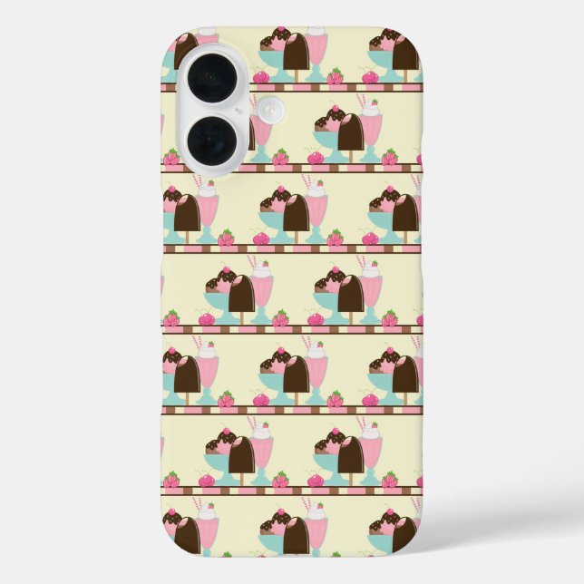Ice Cream Sundae Summery Treats Pattern Case-Mate iPhone Case (Back)
