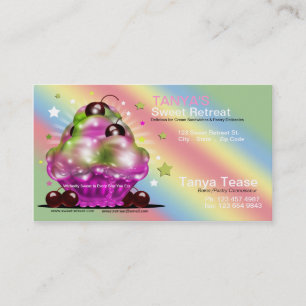 Ice Cream Sundae Tart Cherry Topping Business Card
