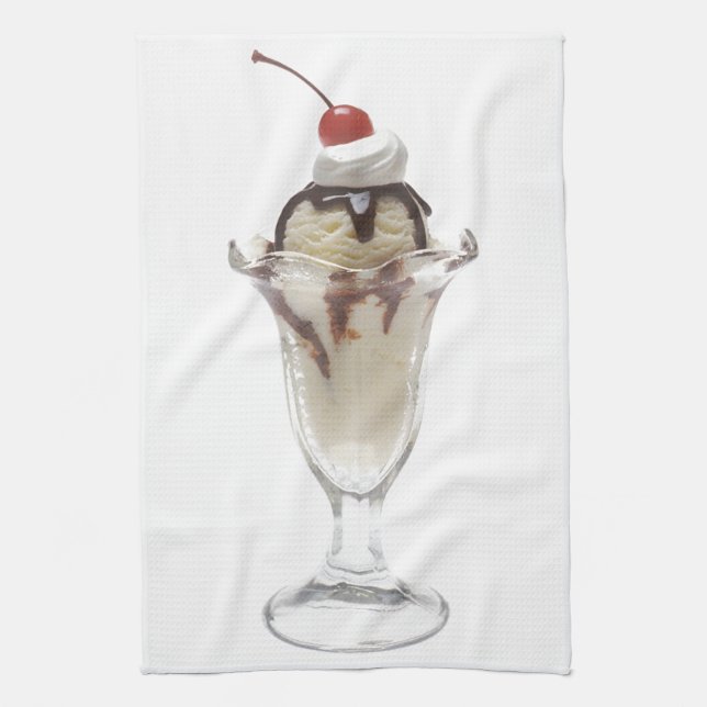 Ice Cream Sundae Tea Towel (Vertical)