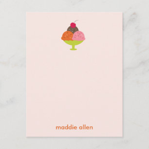Ice Cream Sundae Thank You Cards (Pink)