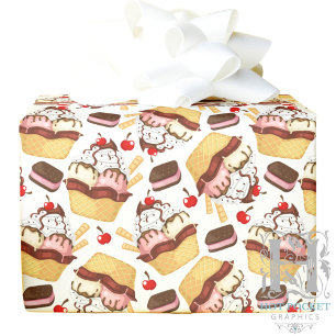 Ice Cream Sundae Wrapping Paper