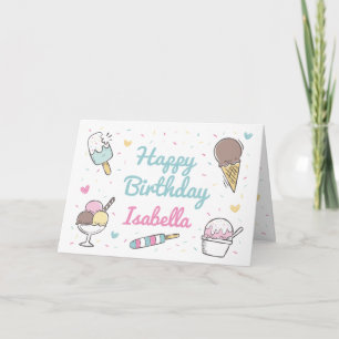 Ice Cream Sweet Celebration Happy Birthday  Card
