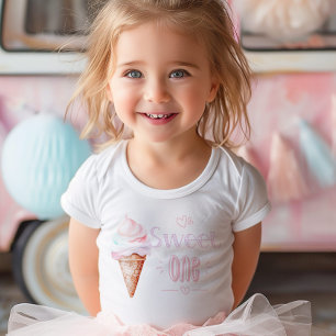 Ice cream Sweet One 1st Birthday party Baby T-Shirt