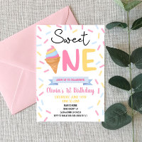 Ice Cream Sweet One 1st First Birthday Party