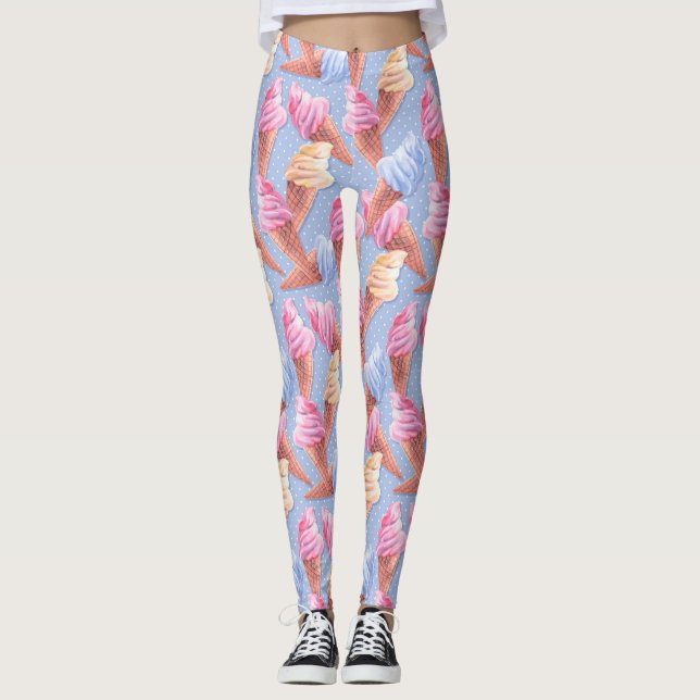 Ice cream. Sweet pattern Leggings (Front)