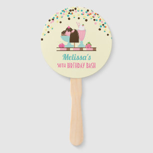 Ice Cream Sweet Treats Birthday Bash Hand Fan