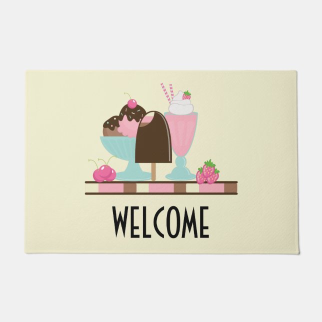 Ice Cream Sweet Treats Welcome Doormat (Front)