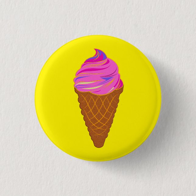ice cream sweetcream   3 cm round badge (Front)