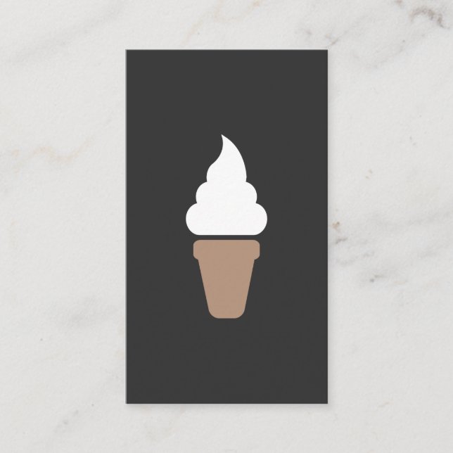 Ice Cream Swirl Icon grey Business Card (Front)