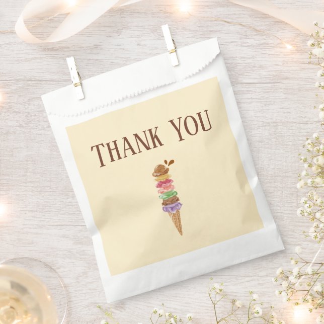 Ice Cream Thank you Favour Bag (Clipped)