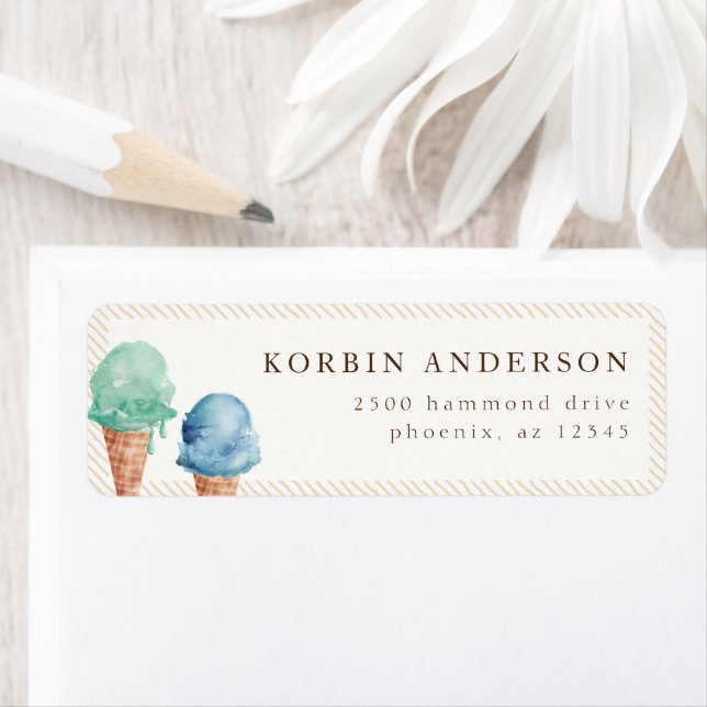 Ice Cream Theme Address Label Return Address Label (Insitu)