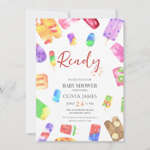 Ice cream theme baby shower  invitation