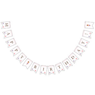 Ice Cream Theme Birthday Party Bunting Flags