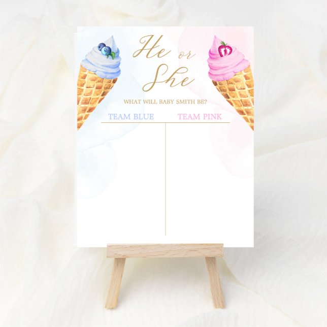 Ice cream theme boy or girl Gender Reveal vote Poster (Creator Uploaded)