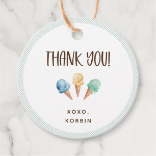 Ice Cream Theme Thank You Favour Tags