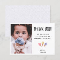 Ice Cream Theme Thank You Photo Card