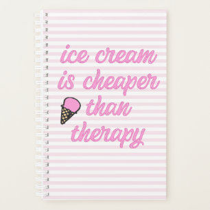 Ice cream therapy - Funny Summer Quote Planner