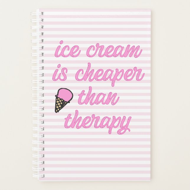 Ice cream therapy - Funny Summer Quote Planner (Front)