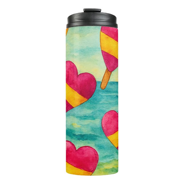 Ice cream thermos on the beach  thermal tumbler (Front)
