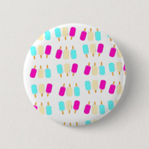 ice cream three colours 6 cm round badge
