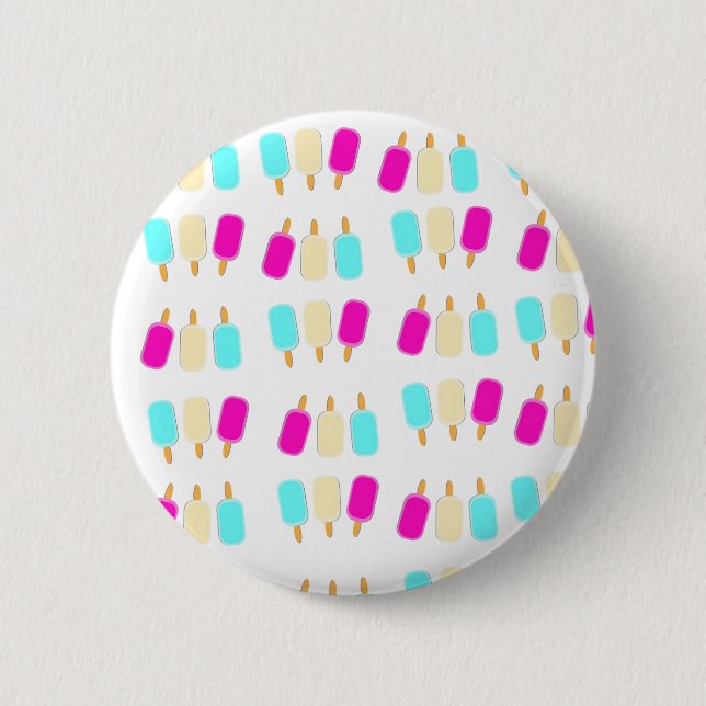 ice cream three colours 6 cm round badge (Front)
